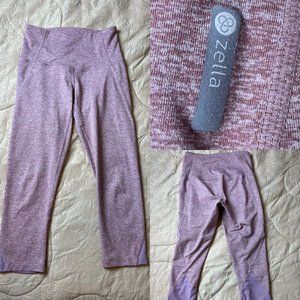 Zella Pink heathered workout leggings with waist pocket size small